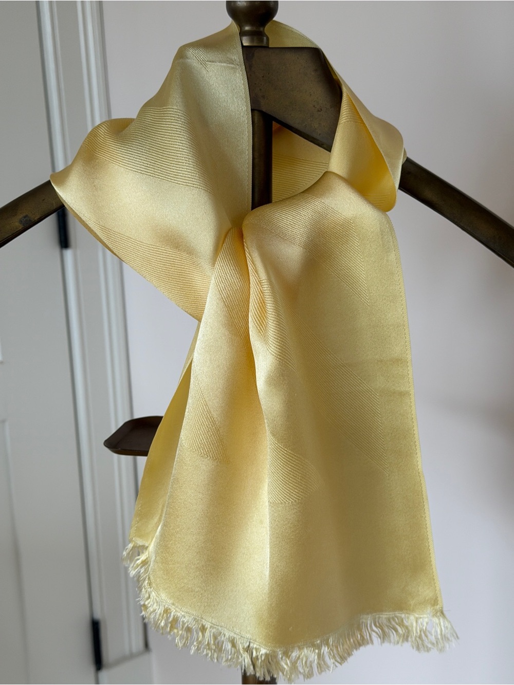 Vintage Yellow Striped Opera Scarf